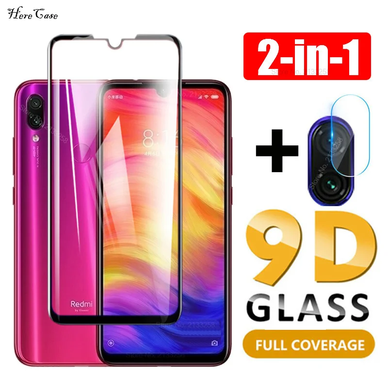 2 in 1 9D Tempered Glass Camera Lens Screen Protector For Xiaomi 9T Mi 9 8 A2 A3 lite Redmi 7A K20 Note 5 6 7 Pro Cover Film | Мобильные