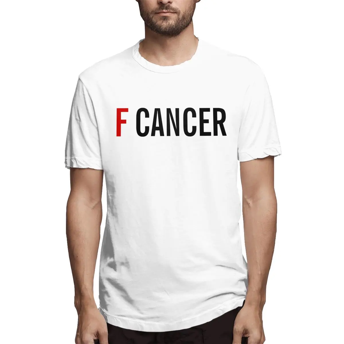 

F Cancer Graphic Tee Men's Short Sleeve T-shirt Funny Tops