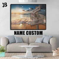 custom name canvas painting creative road signs canvas posters and prints home decoration interesting name date custom products