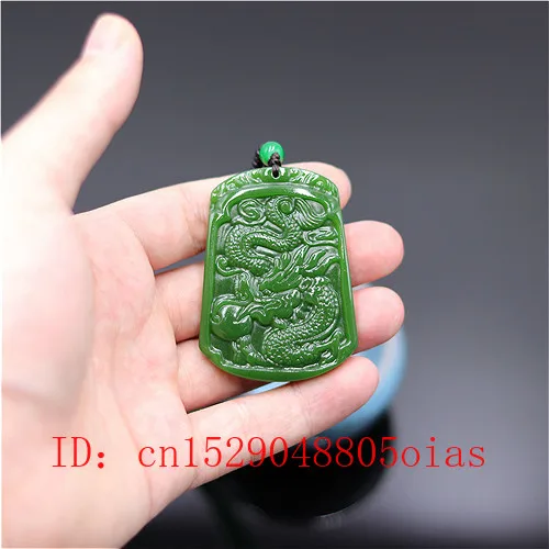 Натуральный зеленый китайский Нефритовый дракон кулон бусы ожерелье модное