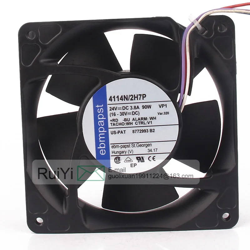 

New German Papst 4114N 2H7P 120x120x38 12038 24V 3.8A 90W 12CM Inverter Chillmax Go Axial Flow Centrifugal Exhaust Cooling Fan