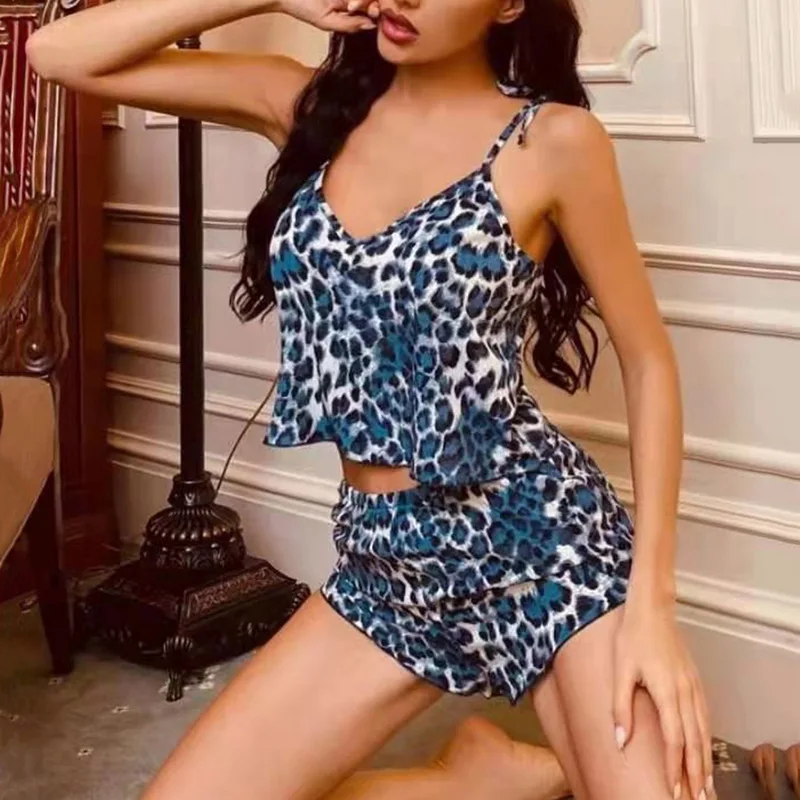 

Sleepwear Women's Pajamas Women Bow Sleeveless Strap Nightwear Lace Trim Satin Femme Sexy Lingerie Multicolor Pajamas Sets