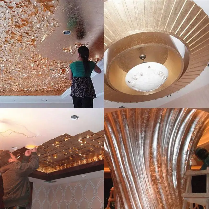 14 см сделай сам имитация золотого серебряного медного листа листья