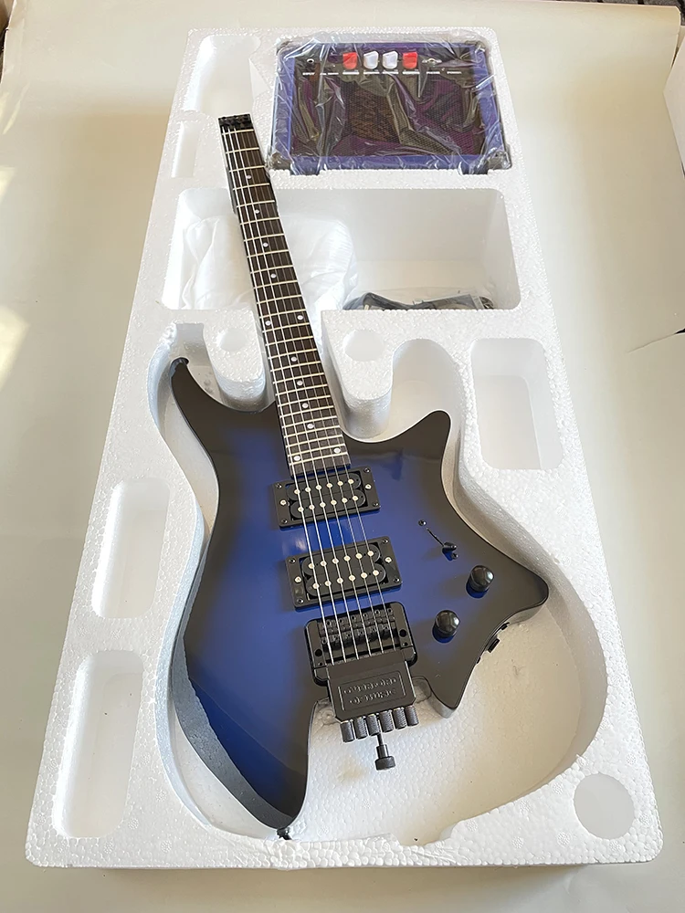 Профессиональная электрическая гитара без головы с динамиком аудиокабель