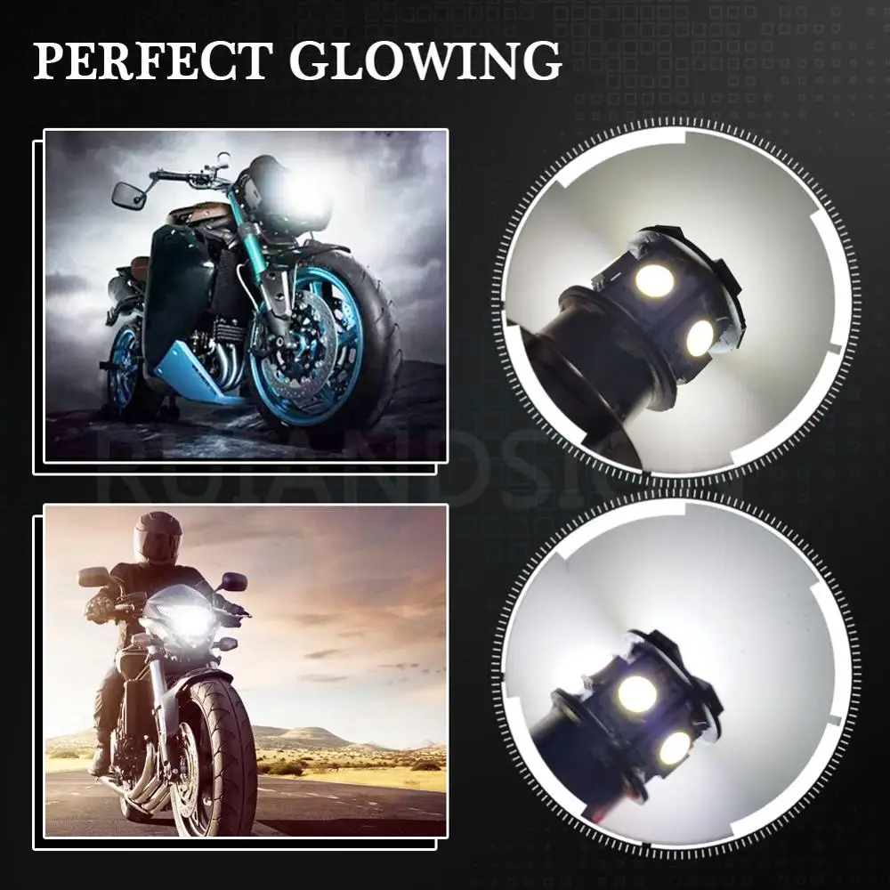 

6V 12V No-polar H6M P15D 12SMD 5050 LED Motorcycle 0.6W 300LM High/Low Bixenon Beam Fog Light 1Pcs