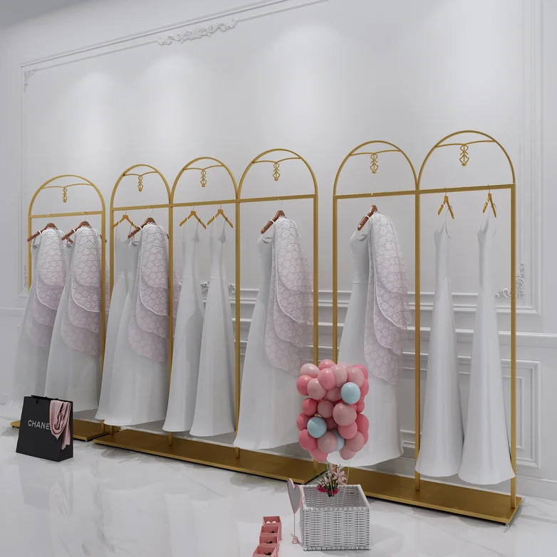 

Wedding rack high-grade dress cheongsam display rack Xiuhe hanging wedding rack landing clothing rack clothing rack