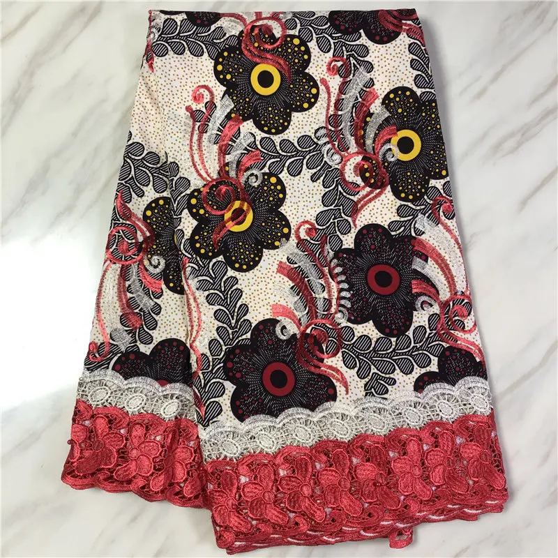 Модная Вощеная кружевная ткань с гипюровым кружевом африканская Нигерия вощеная