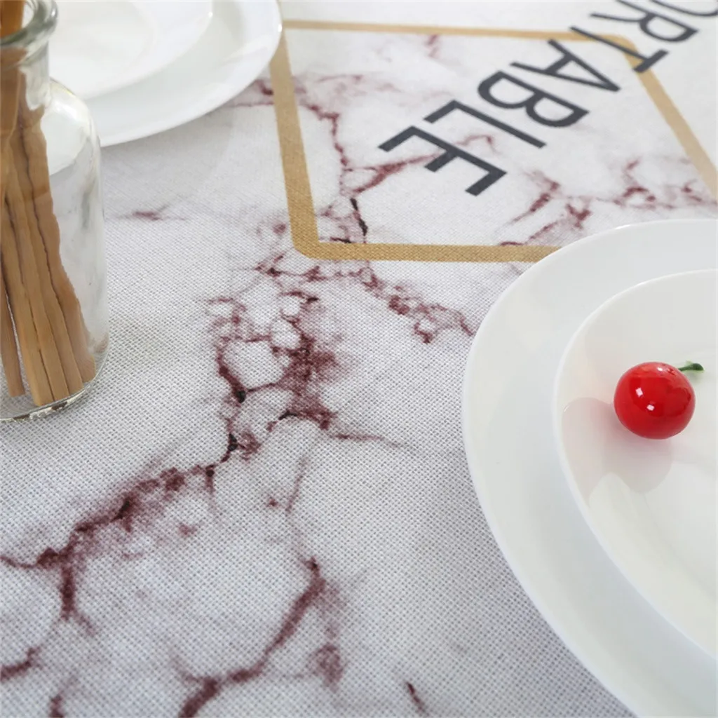 Скатерть с мраморной печатью удобная скатерть водонепроницаемая и маслостойкая