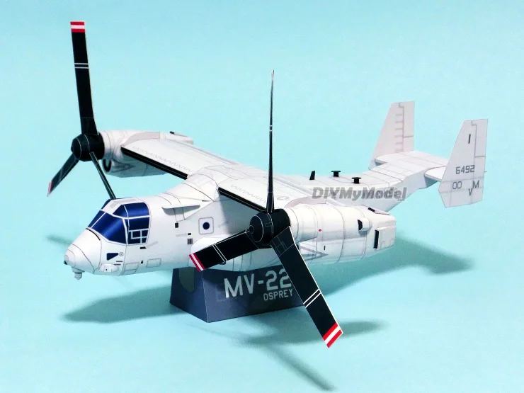 DIYMyModeI-rompecabezas de juguete hecho a mano, modelo Osprey V22 tiltrotor fighter, BRICOLAJE, manualidades, papel, regalo, accesorios de pel&iacute;cula-0