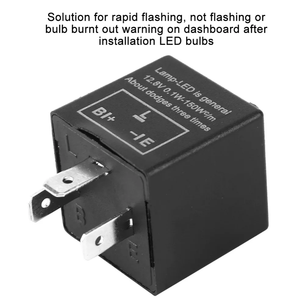 

3pins Car Motorcycle Universal Adjustable LED Turn Signal Light Blinker Flasher Relay for most 12V Car Motorcycle Auto Accessory