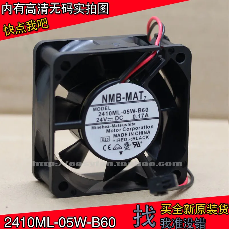 

NMB 2410ML-05W-B60 6025 24V 0.17A 6cm ABB Inverter cooling fan 60x60x25mm cooler