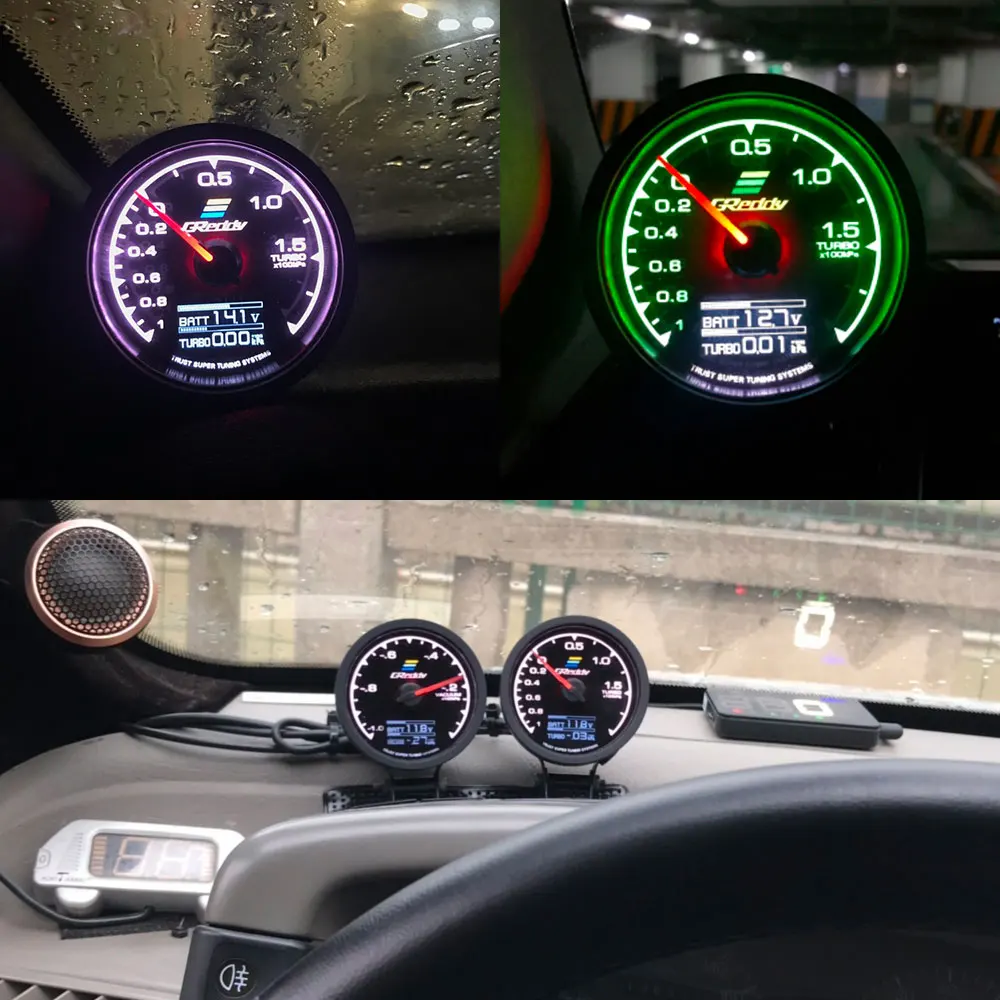GReddi Multi D/A LCD Digital Display Turbo Boost Gauge Car with Sensor 2.5 Inch 60mm 7 Color in 1 Racing | Автомобили и мотоциклы