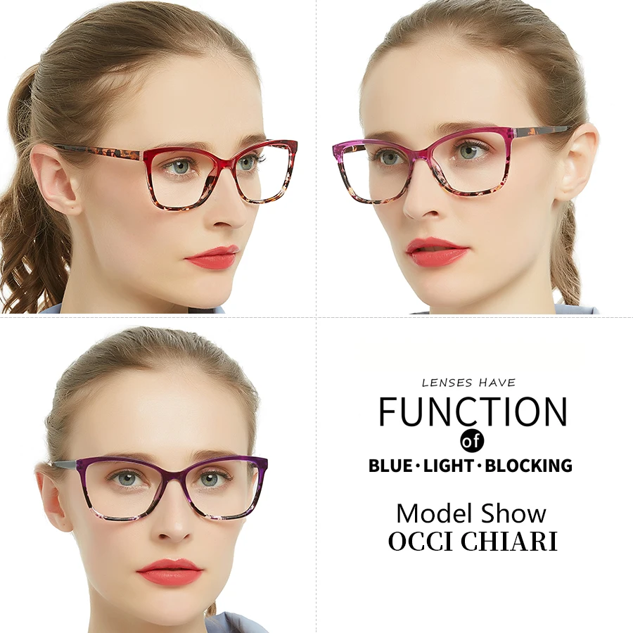 OCCI CHIAR Мультифокальные очки для чтения с голубым лучем женские очки с диоптриями модные очки для чтения+ 1,0+ 1,5+ 2,0+ 2,5+ 3,0+ 3,5