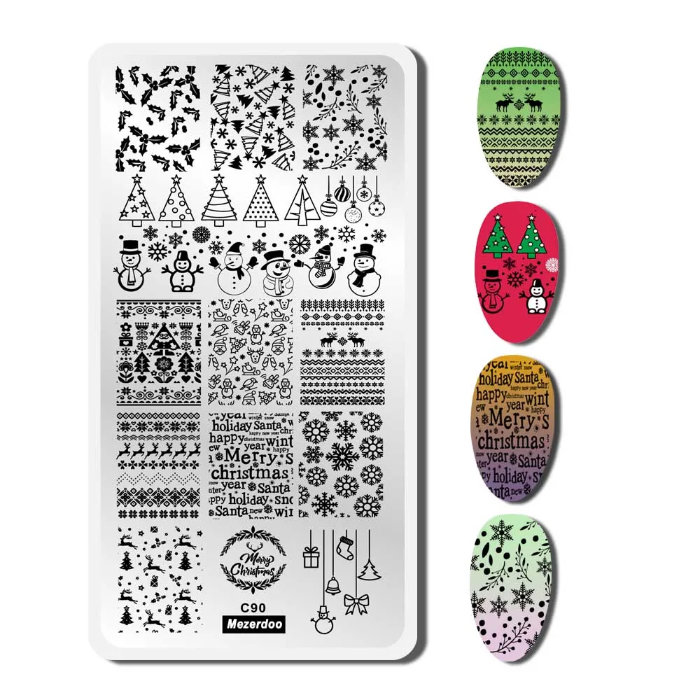 Рождественские наклейки со снежинками снеговиком Санта-Клаусом шаблоны с