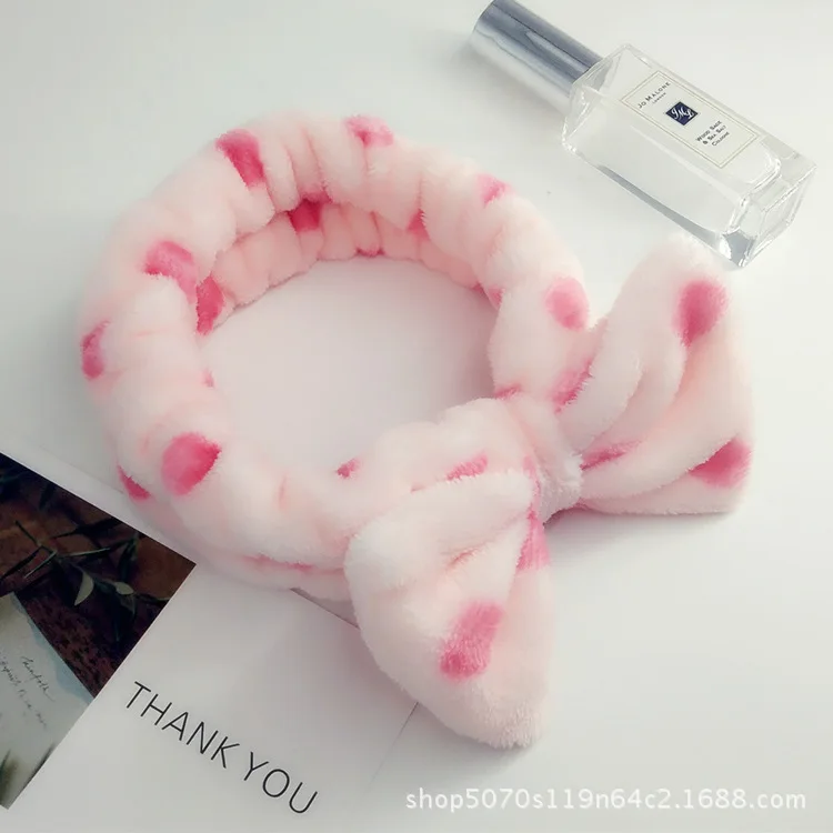 headband 07 Милая мягкая бархатная повязка на голову для девушек с бантом, в горошек, в полоску, повязка на голову для женщин, модная повязка на голову, аксессуары для волос - Цвет: headband 07