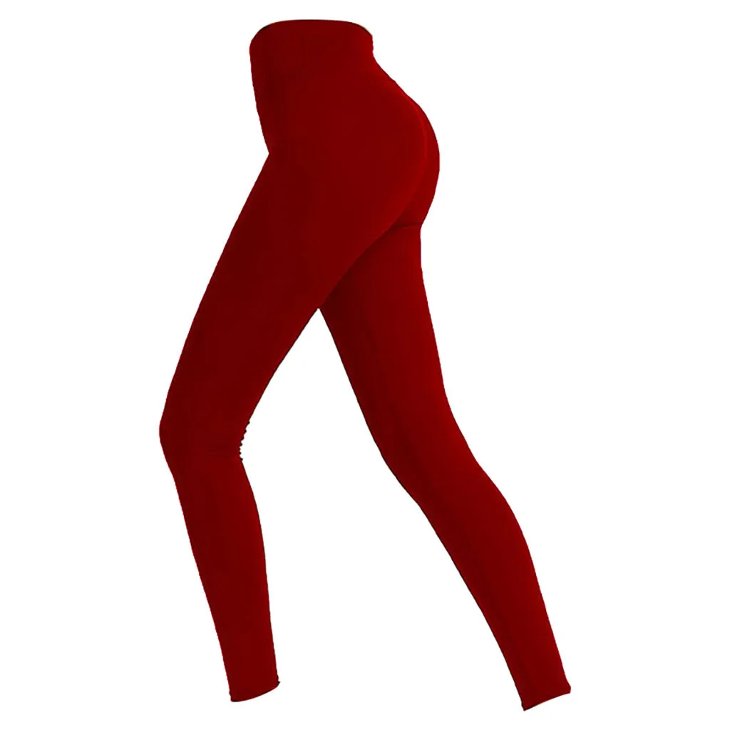 Женские спортивные Леггинсы с высокой посадкой однотонные леггинсы эластичной