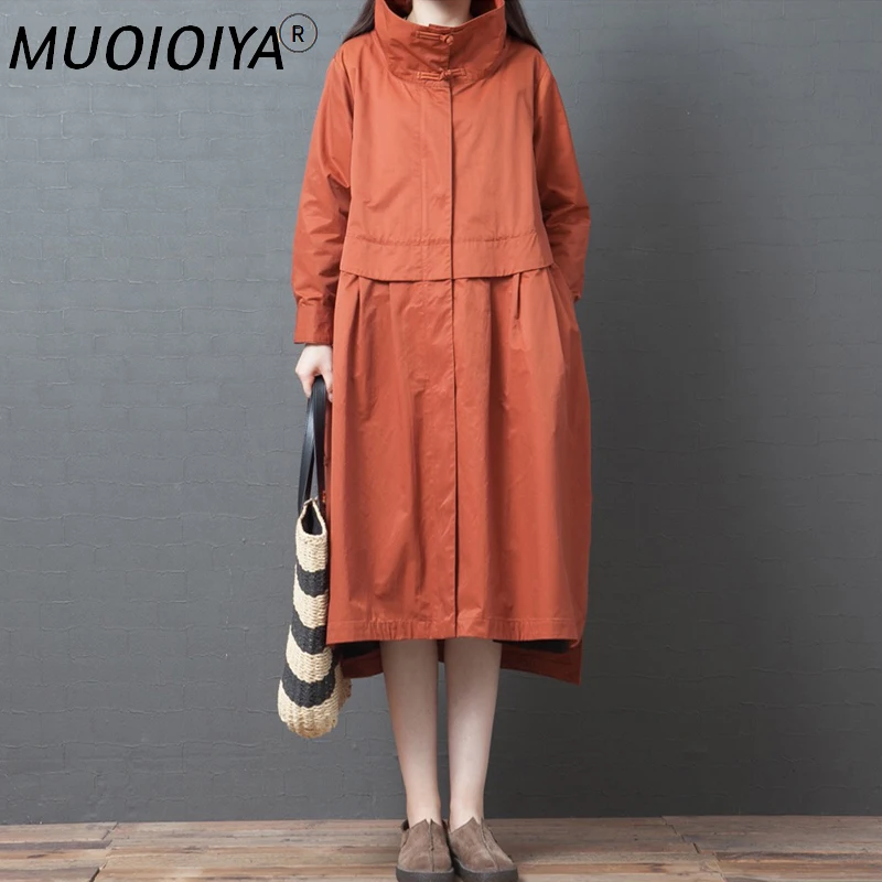 

2021 Autumn Winter Trench Coat Women Plus Size Solid Windbreaker Long Khaki Cardigan Outerwear Female Oversize Chaquetas Mujer