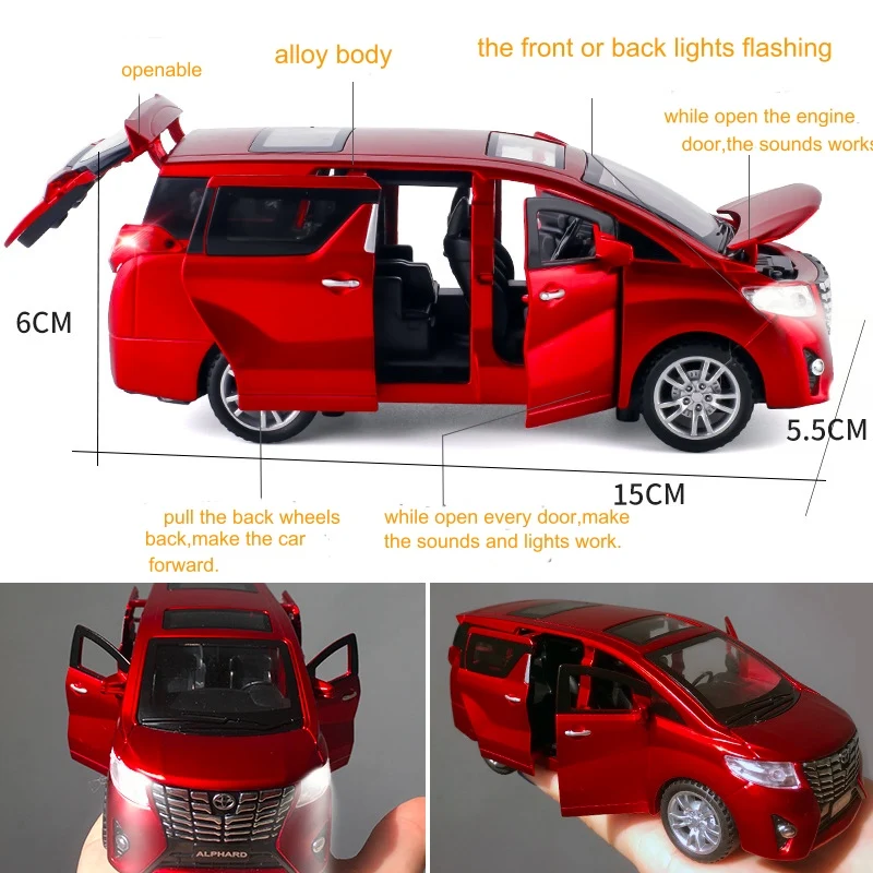 1:32 Alphard MPV Diecasts & Toy транспортные средства металлическая модель автомобиля