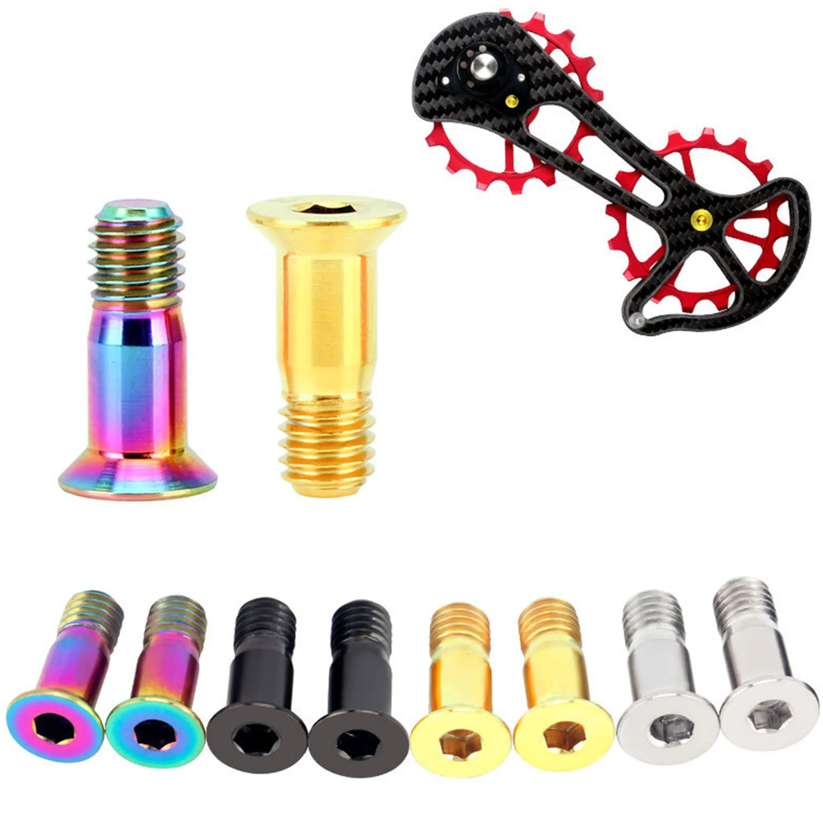 

Задний рычаг переключения передач TOOPRE для горного велосипеда, направляющий роликовый болт, винт TC4 из титанового сплава, направляющий Колес...