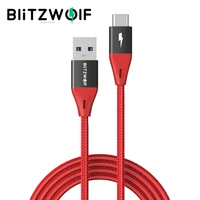 blitzwolf bw tc22 3a qc3 0 usb c to usb 3 0 nylon braided cable 3ft6ft 5gbps data transfer cord for samsung galaxy s21 note