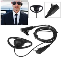 2 pin d shape earpiece headset mic ptt mic earpiece earphone for baofeng for kenwood for puxing tyt radio