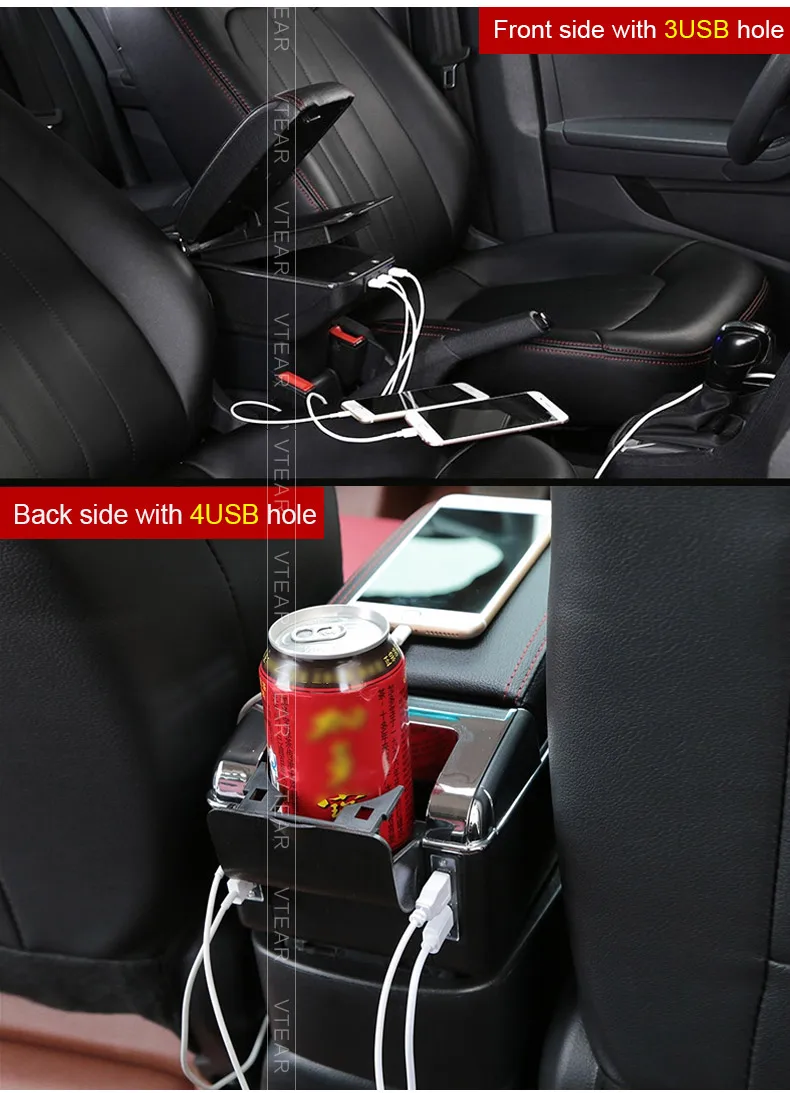 Vtear для Tata tiago автомобильный подлокотник кожаный подлокотник usb коробка для хранения аксессуары центральная консоль автомобильное украшение автомобиля-Стайлинг