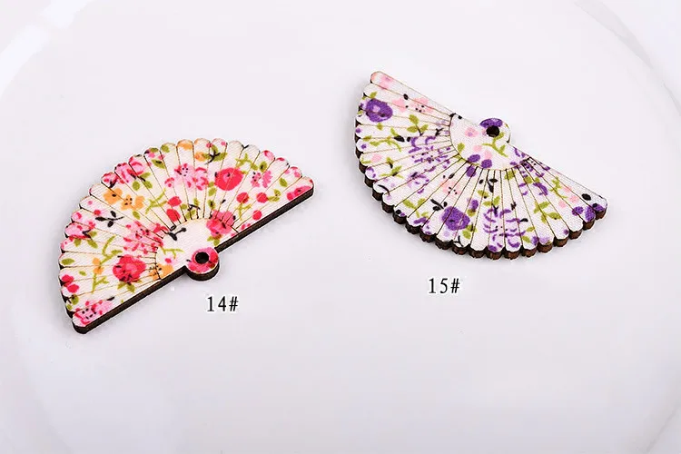 DIY японский веер с Сакурой серьги простые деревянные бусины материал