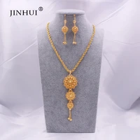 jewelry sets ethiopian gold arabia necklace pendant earring for women indian dubai african wedding party bridal gifts set