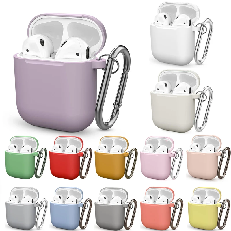 

Противоударный силиконовый чехол для наушников Apple Airpods 1 2, защитный чехол для Air Pods 2, чехол для беспроводной гарнитуры с крючком для защиты о...