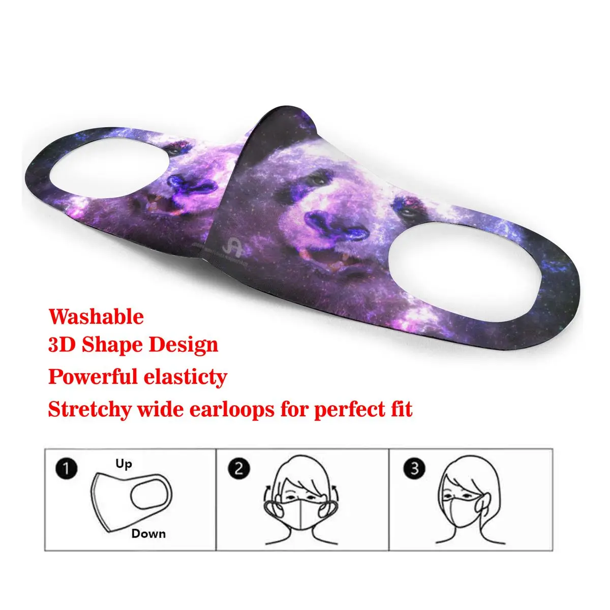 

Mouth Mask Panda In Sky Can You See Dust Face Masks Cover Washable & Reusable for Adult Student Kids