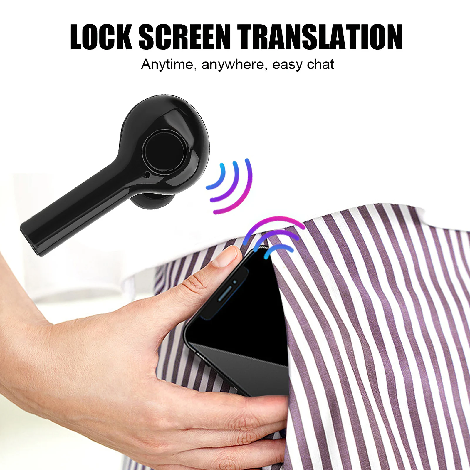 

TW08 Bluetooth 5.0 Earphone Language Translator Wireless Headphone Earpieces Compact Instant Translation Bluetooth Earphone