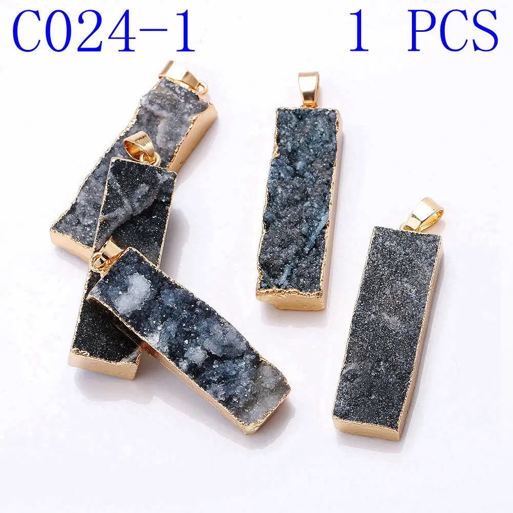 C024-1 1PCS Yumten с хрустальным крестом, очаровательный счастливый драгоценный кулон модная подвеска в виде звезды полудрагоценные каменные Аксессуары натуральные ювелирные изделия для женщин Колье с подвеской из натурального - Окраска металла: C024-1 1PCS
