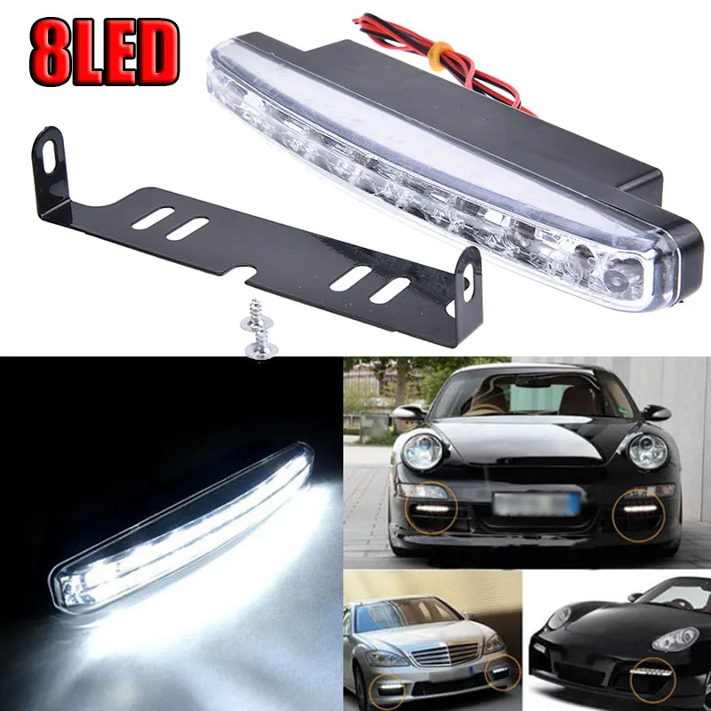 

12V LED Light 1Pc 6000K 8W Dustproof Replacement Truck White Car Daytime