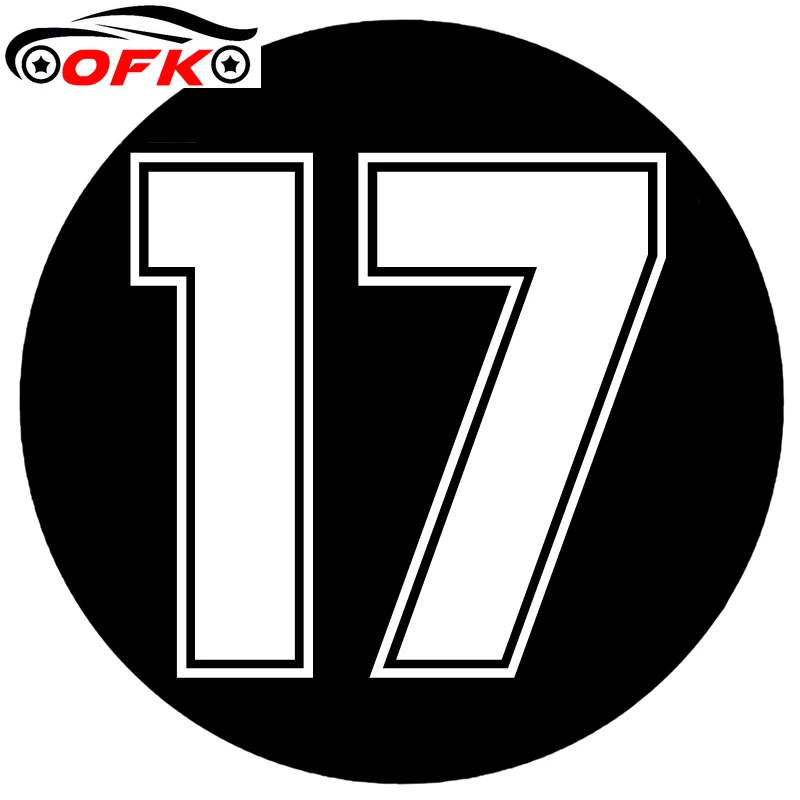 

Number 17 Digital Funny Car Sticker Vinyl Decal Silver/black for Auto Stickers Styling .