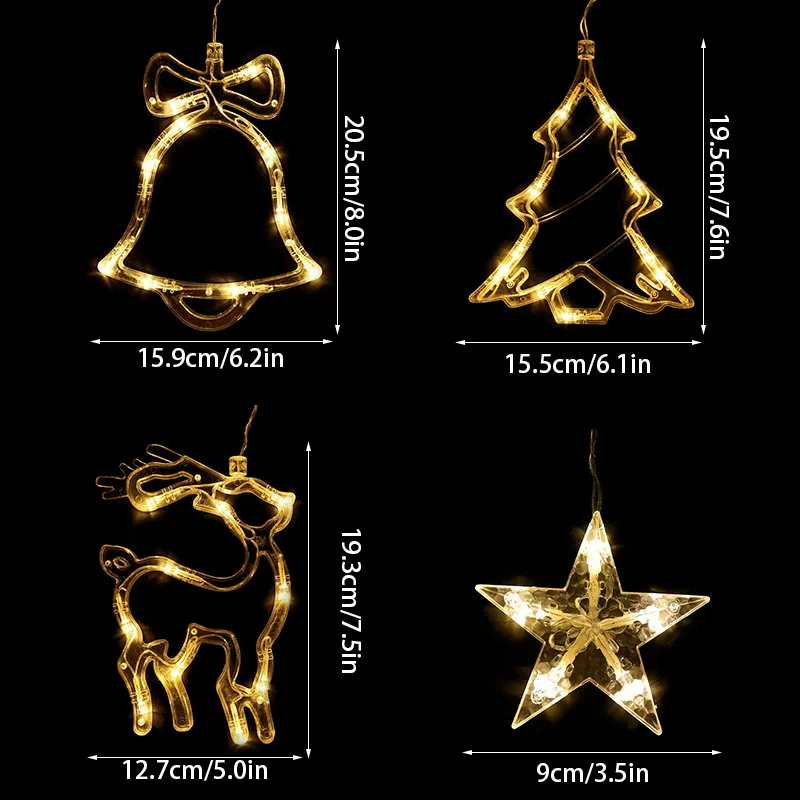 

220V LED Christmas Lights Led 3m Curtain Light Garland Bell Deer Star Fairy Light Garland String Lights For New Year Home Decors