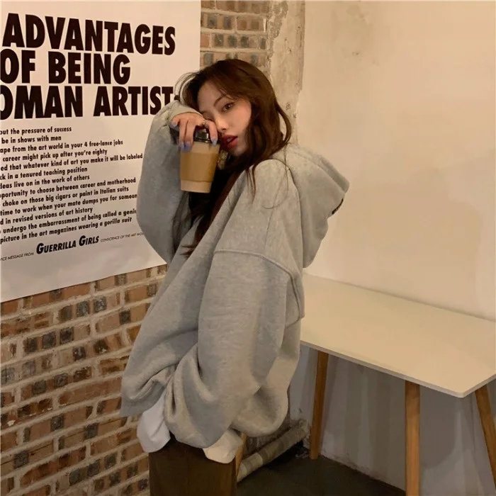 Женский зимний свитер с капюшоном и принтом алфавита | Женская одежда