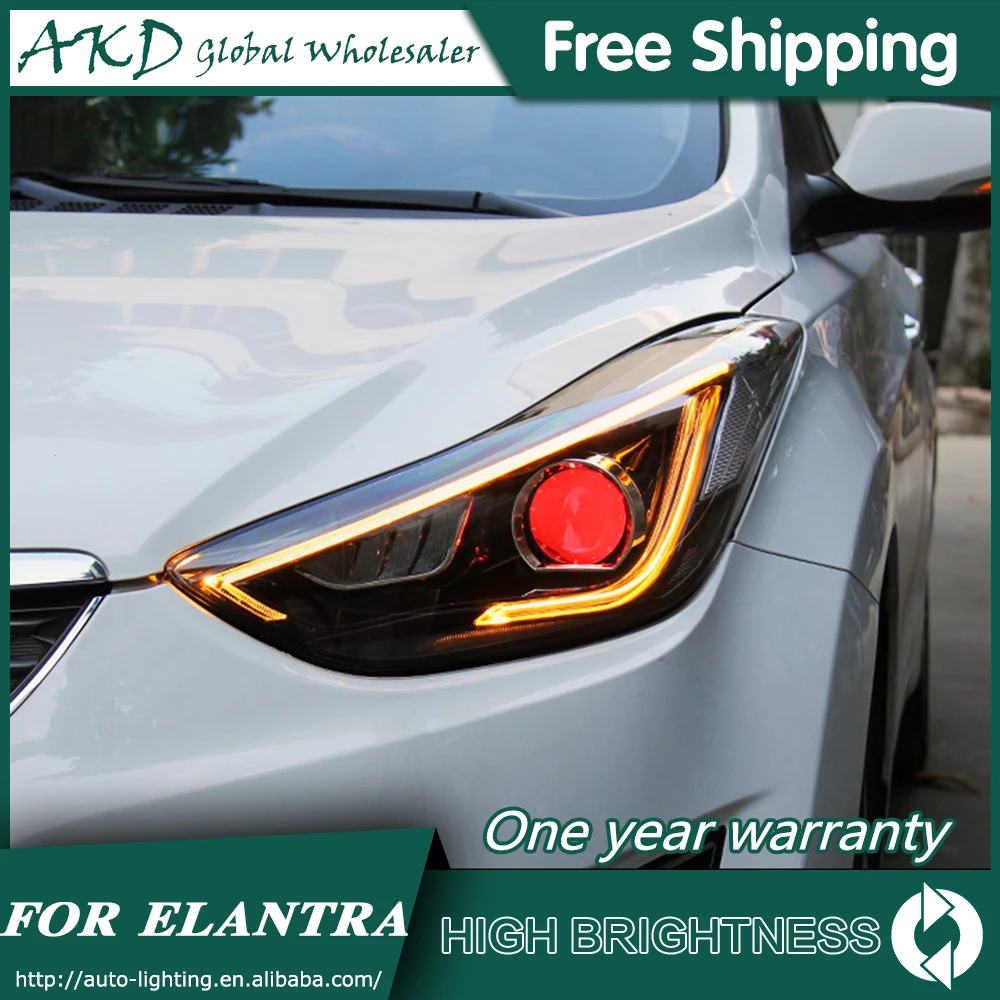 Головной светильник s для автомобиля Hyundai Elantra 2011 2016 DRL LED дневные ходовые налобный