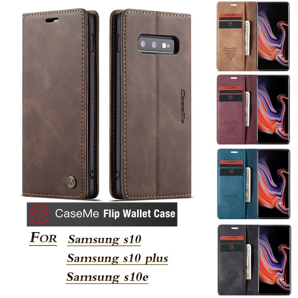 Чехол CaseMe для Samsung Galaxy S10 S10E S8 S9 Plus роскошный кожаный чехол с откидной крышкой