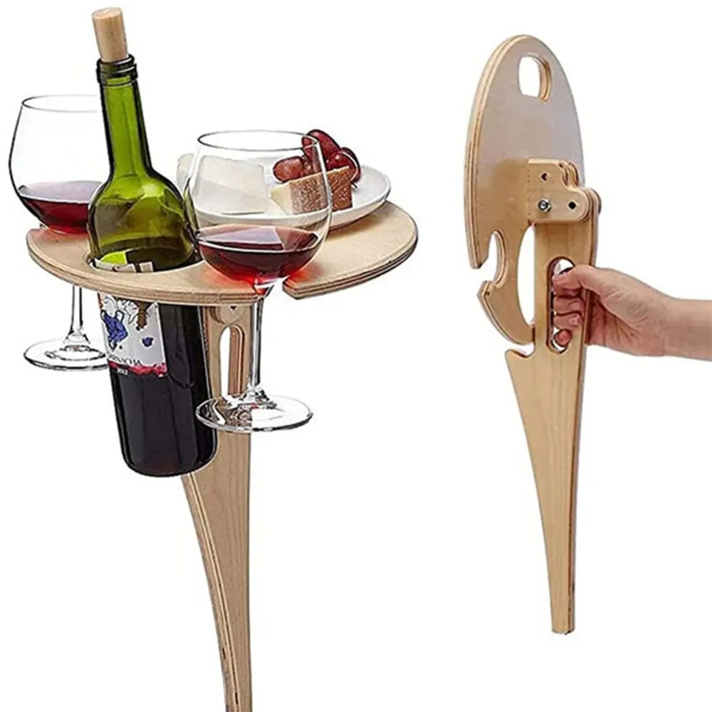 

Wooden Portable Beach Outdoor Wine Table With Foldable Camping Table Folding Picnic Tables Table Folding For Outdoor Picnic