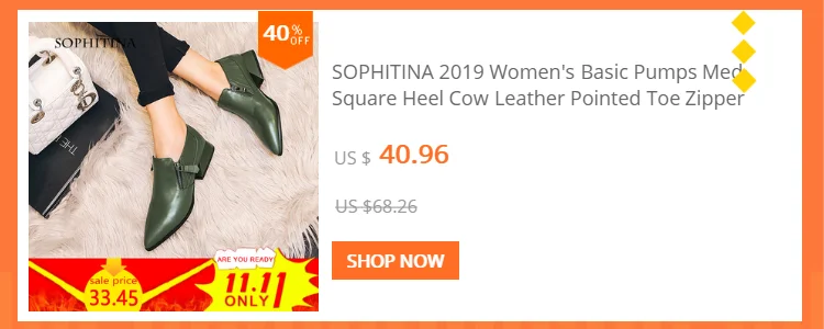 SOPHITINA/ г., весенние ботильоны из натуральной кожи женская обувь на квадратном каблуке, на шнуровке женские мотоциклетные ботинки на молнии с круглым носком, M42