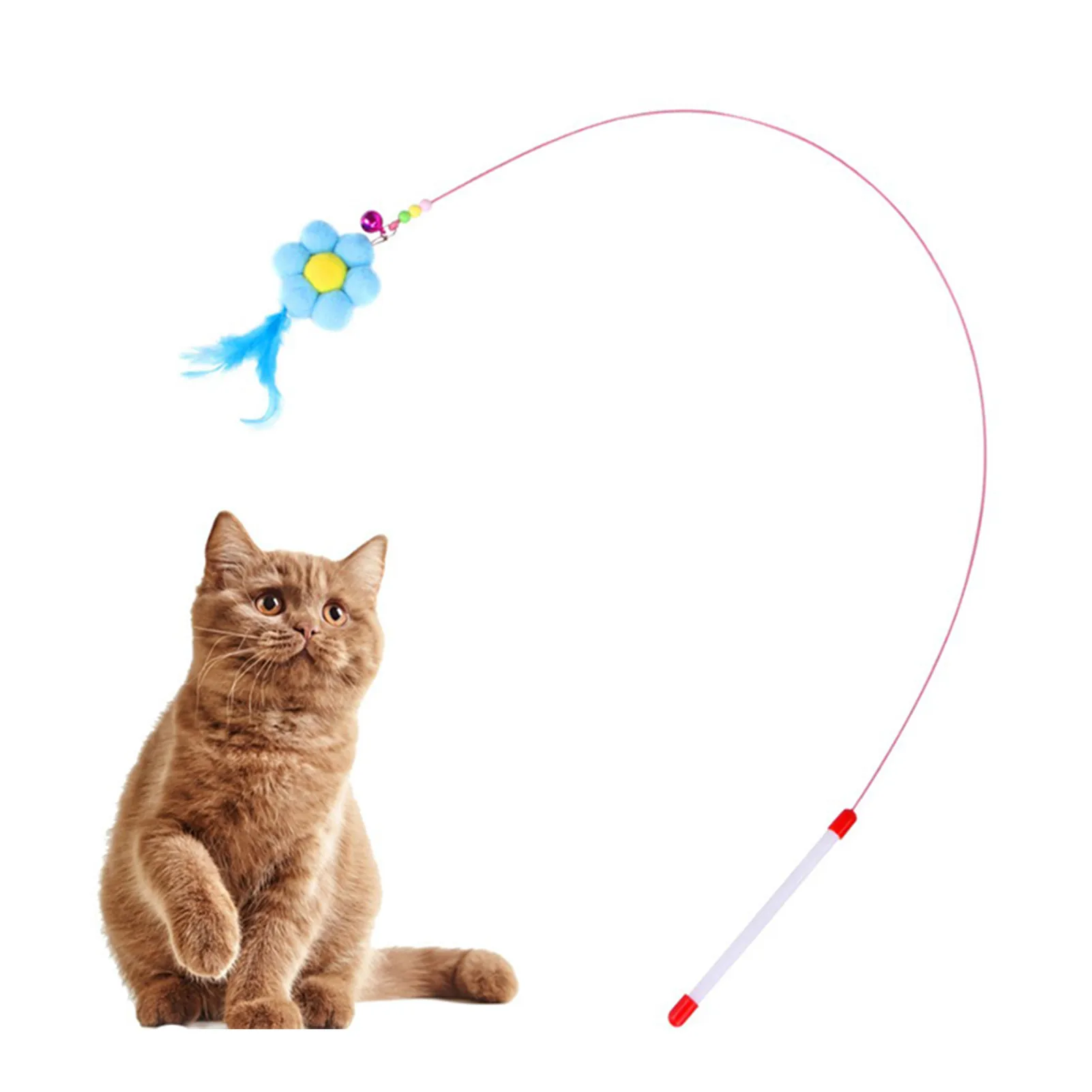 Набор игрушек для домашних животных смешная Интерактивная палочка с перьями
