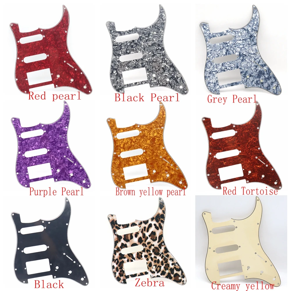

3-слойная электрическая гитара с 11 отверстиями, ПВХ 13 Колор, SSH Pickguard с винтовой пластиной для царапин гитары ST