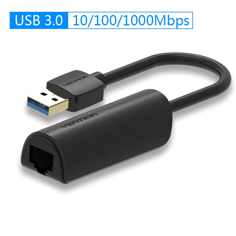Vention USB 3,0 2,0 Ethernet адаптер USB к RJ45 Lan сетевая карта для Windows10 8 8,1 7 XP Mac OS ноутбук PC Chromebook Smart - Цвет: USB 3.0 Black