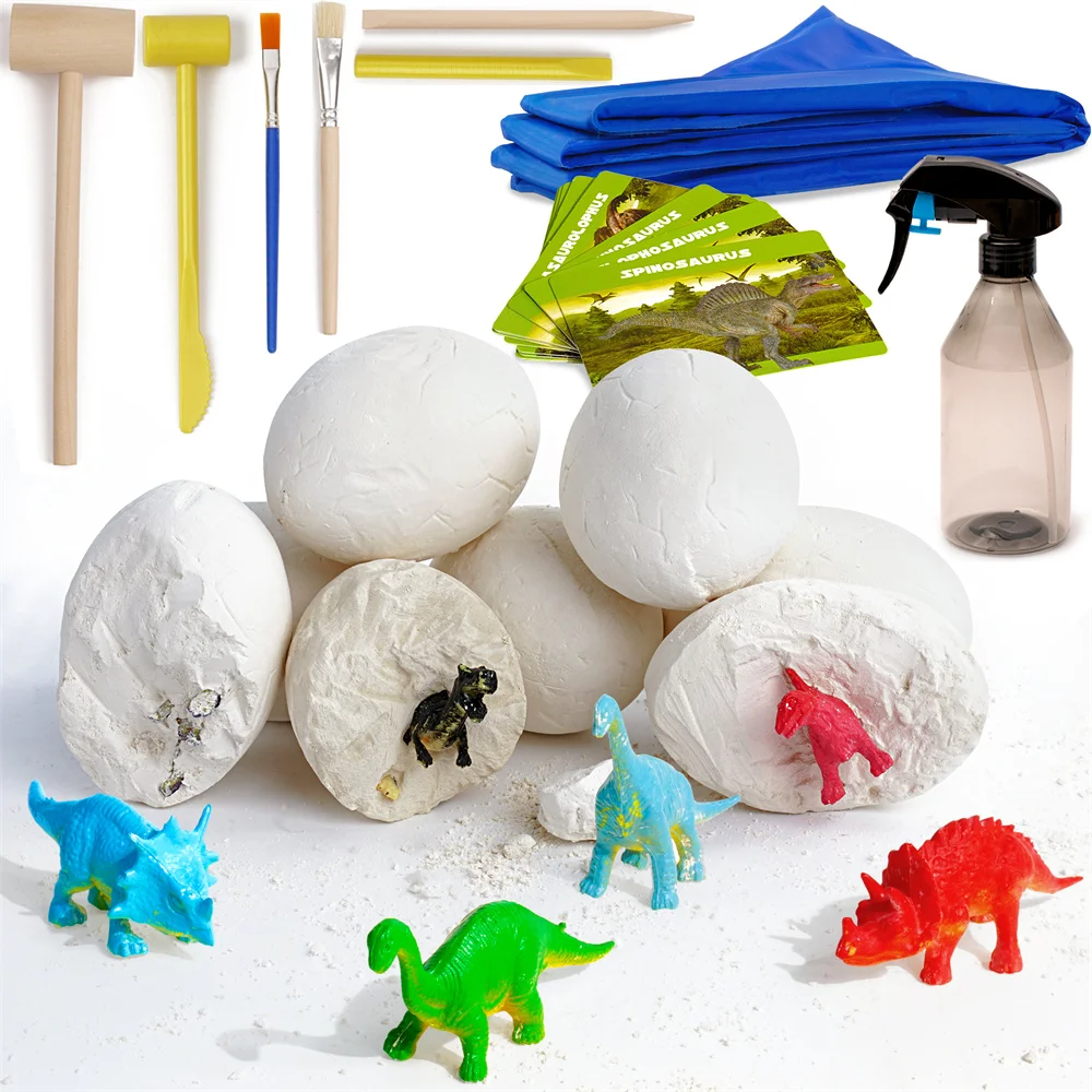 

ROBOTIME 12 Unique Dinosaur Eggs Excavation Dig Kit Easter Dinosaur Egg Kit Dino Fossil Eggs Dig Kit Toys STEM Projects for Kids