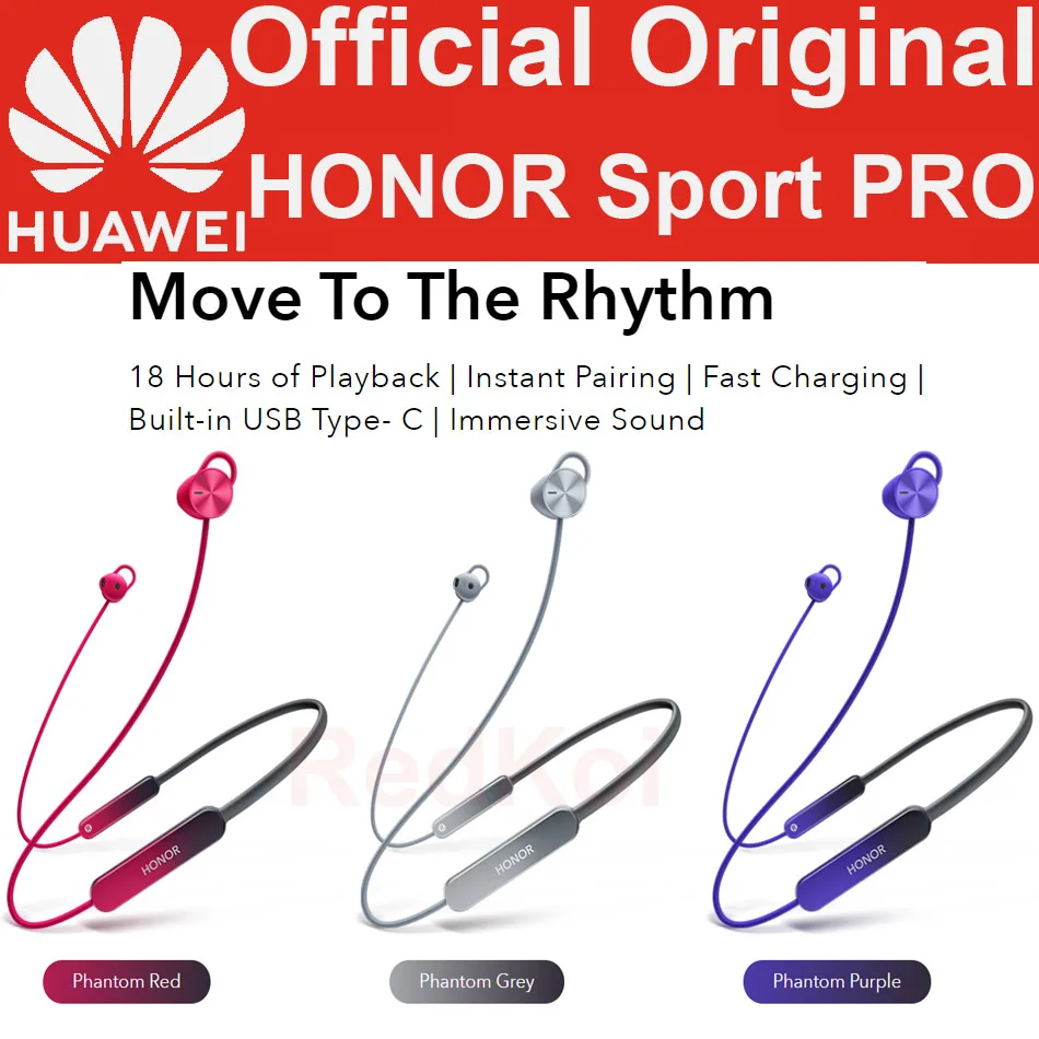 

Huawei Honor xSport PRO AM66-L 2nd Wireless Neckband Earphones Bluetooth 5.0 headsets HiPair reverse charged Dynamic Driver