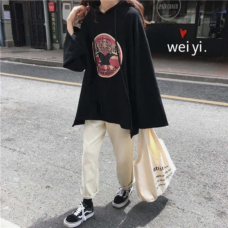 

Women Hoodies Spring Autumn Lace Bandage Printing Loose Thin Office Lady Korean Style Casual 2021 New Pullovers Sweatshirts Tops