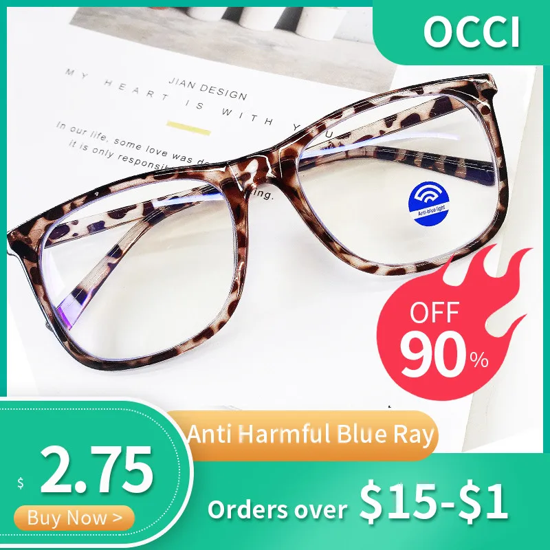 

2021 Trends Blue Light Blocking Glasses Women Vintage Oversized Computer Glasses Transparent Decorative Eyeglasses Frame For Men