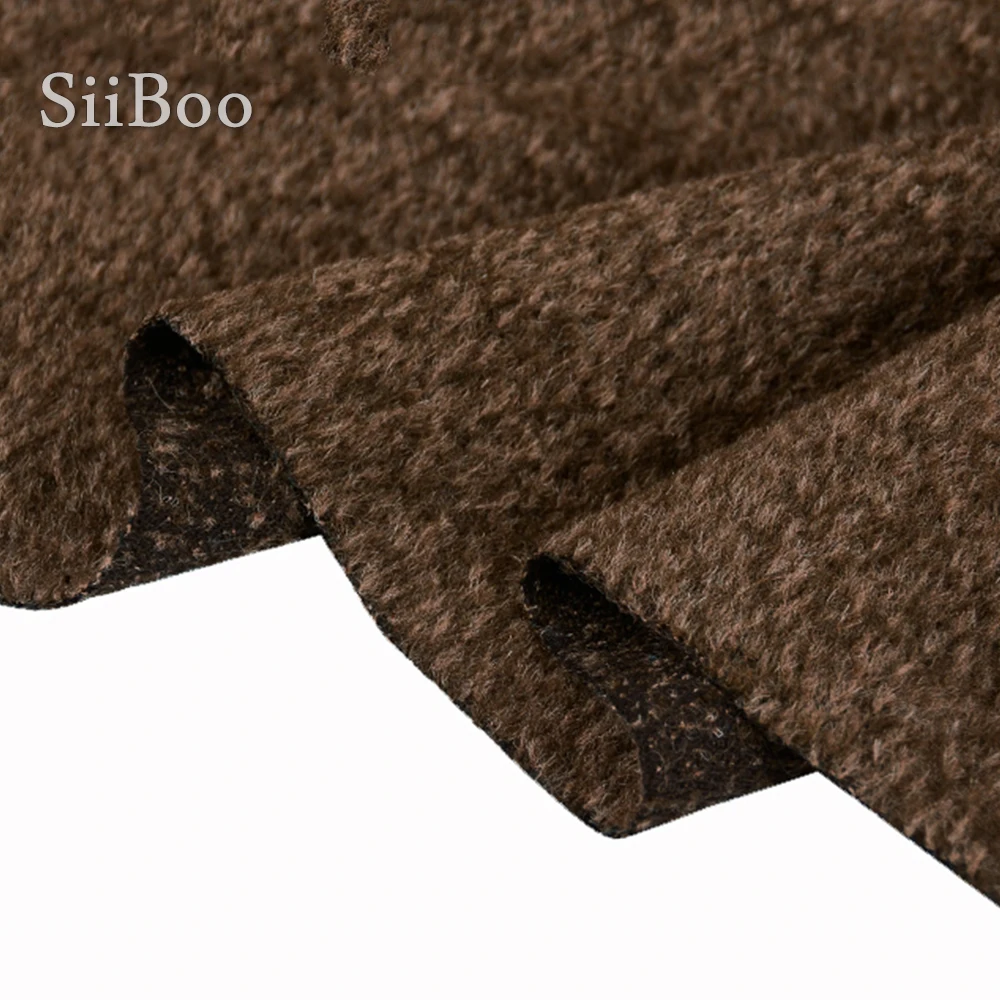 

American style luxury brown 100% alpaka woolen fabric for winter coat thick alpaka woolen tissu tecido stoffen for sewing SP4777