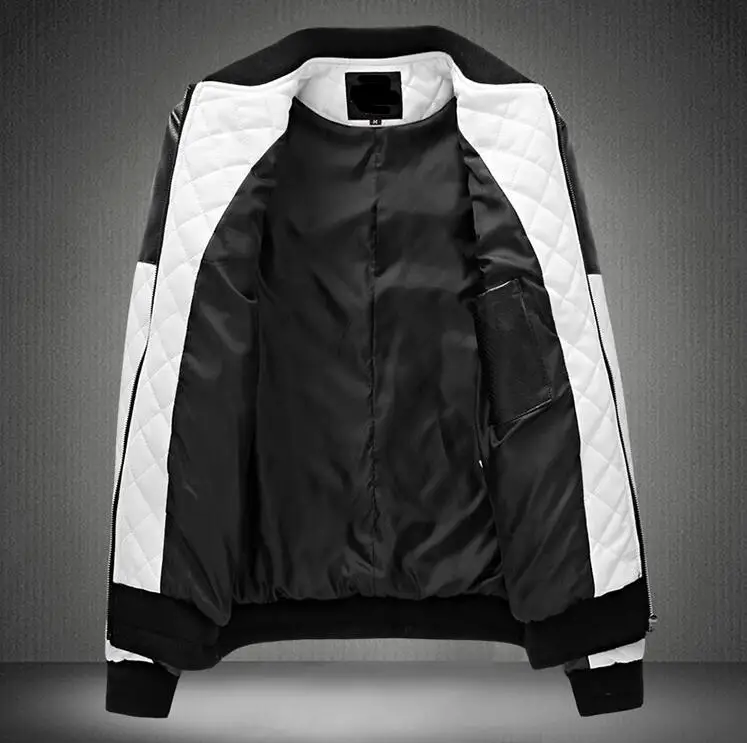 Мужские кожаные куртки повседневная Высококачественная классическая кожаная