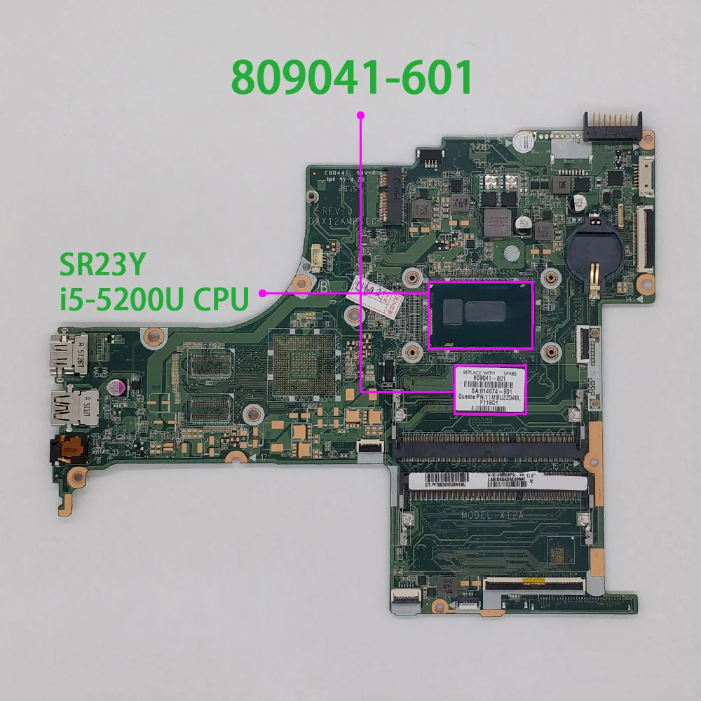 809041 501 001 601 i5 5200U Процессор DAX12AMB6D0 для струйного принтера HP Pavilion ноутбук 15 AB серии 15T